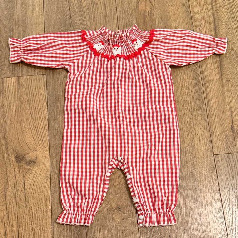 Gingham Santa with ric rac